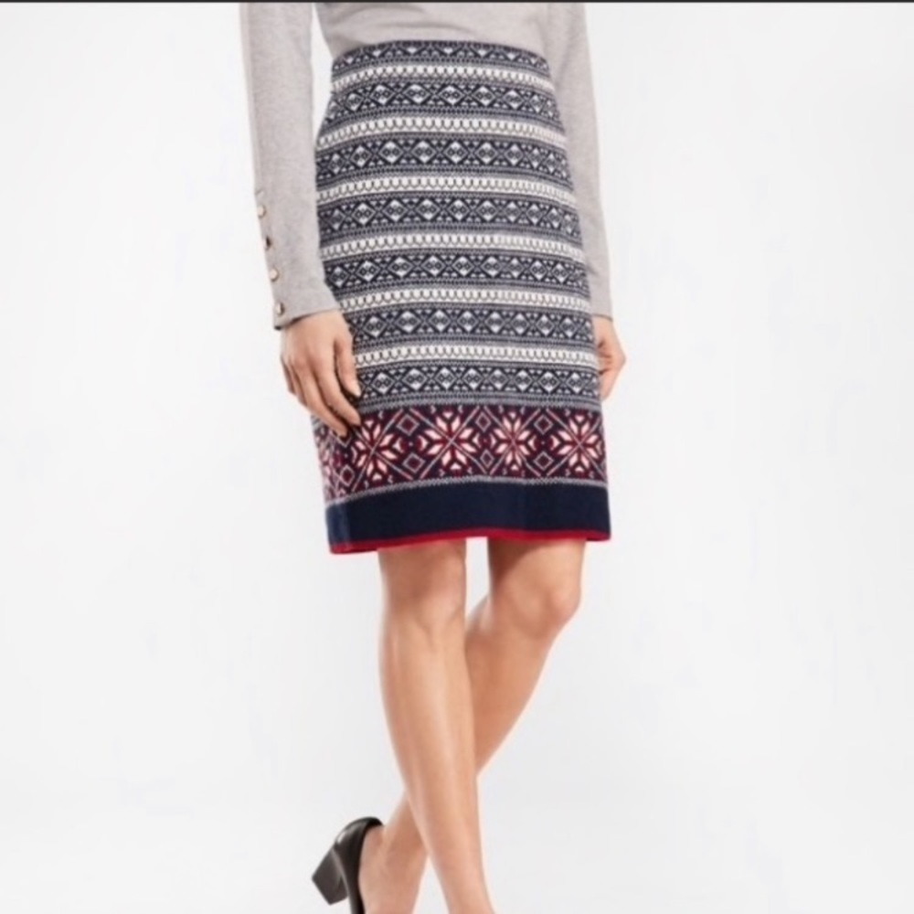 Brooks Brothers Fair Isle Pull On Sweater Skirt Small